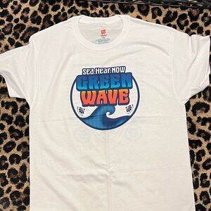 Green Wave White Graphic Tee